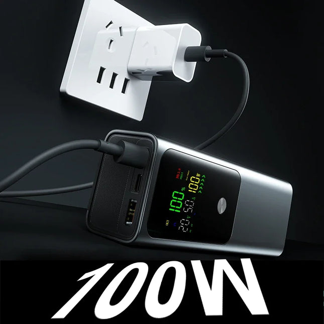 Power Bank 100W Fast Charging 20000mAh IPS Digital Display 3 Ports Bidirectional Charger for Laptop Tablet Mobile Phone
