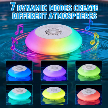 Swimming Pool Floating Bluetooth Speakers with Colorful RGB IPX7 Waterproof 5W Powerful Party Speaker Supports Connecting 20PCS