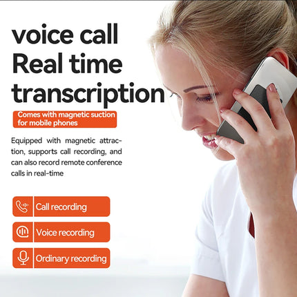 AI Powered ChatGPT-4 App Phone Call Digital Voice Recorder 8GB-256GB Transcribe Summarize Language Sound Device Audio Dictaphone