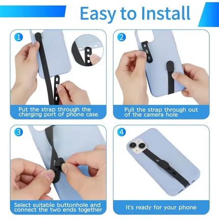 Portable Silicone Phone Strap Adjustable Anti-lost Phone Case Wristband Elastic Phone Hand Band Phone Accessories