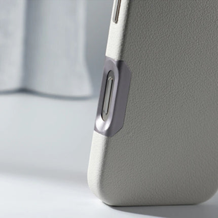 INS Simple Solid Color Leather for MagSafe Phone Case For iPhone 16 Pro Max 16 Pro 16 Wireless Charging Alloy Lens Hard PC Cover