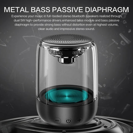 New Portable Bluetooth Speakers,Gao Yan Value Speaker Transparent Crystal LED Music Player with TF Card