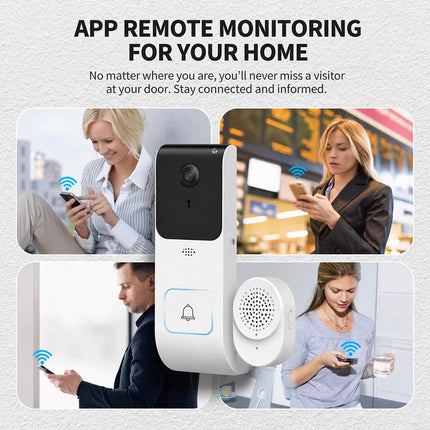 EseeCloud Video Doorbell Camera 5MP 5G/2.4G WiFi 4500mAh Battery Audio Door Bell With Phone Notification For Home Security