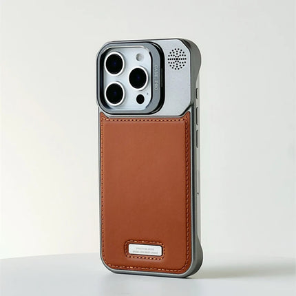 Lens Kickstand Borderless for MagSafe Phone Case for iPhone 16 17 16Pro Max 15 14 13 Magnetic Wireless Charging PU Leather Cover