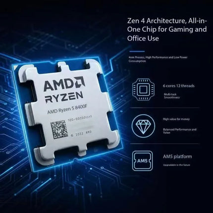 High Performance Gaming CPU AMD R5 8400F Without Onboard Graphics For Desktop Game Host