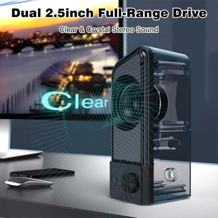 SENZER Computer Speakers-Gaming Speaker with Stereo Sound,PC Sound Bar for Laptop Desktop Monitor (Bluetooth & 3.5mm Aux)