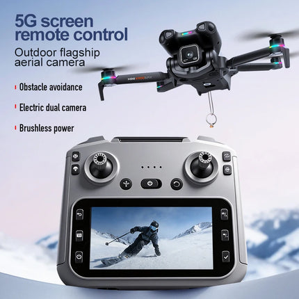 K900 Foldable RC Drone,4.5"Screen Remote,AirDrop,4-Way Obstacle Avoid,2K FPV,Optical Flow Positioning,Birthday Holiday Gift Toy