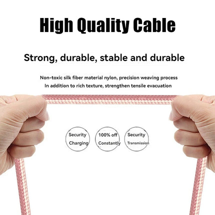 1m Nylon Braided USB Fast Charging Cable For iPhone X XR XS 11 12 13 14 Pro Max 6 6S 7 8 Plus SE 2020 Quick Charge Data Cables