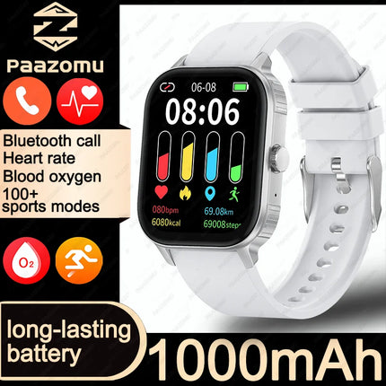 2026 upgraded smartwatch -1000mAh long battery life, 2.04-inch large screen, wireless calling, 100+sports, neutral smartwatch
