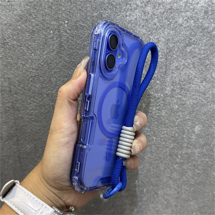 Luxury With Lanyard Clear For Magsafe Phone Case For iPhone 14 11 12 13 15 16 17 Pro Max Shockproof Armour Wrist Strap Cover