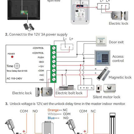Support Tuya App 4 Wire Digital Video Intercom System 7 / 10.1 Inch Wireless WIFI Monitor 1080P Doorphone Camera Video Doorbell