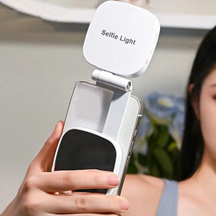 360° Rotation Magnetic Phone Selfie Light with Makeup Mirror Retractable Adjustment Mobile Phone Fill Light Portable Dimmable