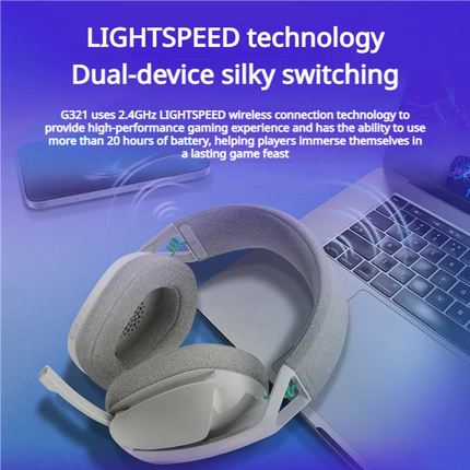 Logitech G321 Wireless Bluetooth Dual Mode Gaming Headset Cat Ear Headphones for Laptop Desktop E-Sports Use
