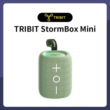Tribit StormBox Mini Portable Bluetooth Speaker, 12W, 360° Sound, IPX7 Waterproof, LED Light, 12H Playtime, TWS Pairing