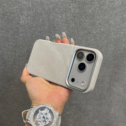 Flannel Fabric for Magsafe Phone Case for iPhone 16 17Pro Max 17 15 Pro 13 14 12 Wireless Charging Alloy Lens Bumper Cover