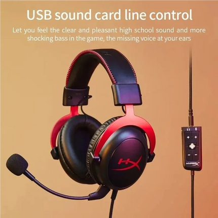 Original HyperX Cloud 2 II Gaming  Wire Headset With HiFi 7.1 Surround Sound Microphone Gaming Headphone For PC PS4