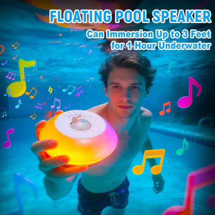 Swimming Pool Floating Bluetooth Speakers with Colorful RGB IPX7 Waterproof 5W Powerful Party Speaker Supports Connecting 20PCS