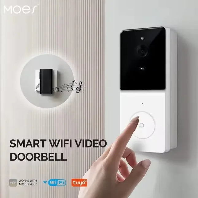 Moes WIFI Video Doorbell Camera Wireless IR Night Vision Smart Home Security HD Door Bell Two Way Intercom Voice Change Tuya