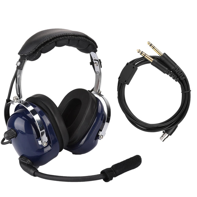 General Aviation Headset Dual Plug  Headphone 3.5mm Noise Reduction Headset for Pilots General Aviation  Headset