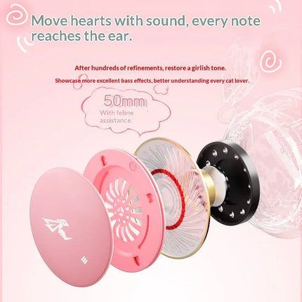 Somic GS510 Gamers Headphone With Microphone Cat Ears Rgb Light Colorful Cute Headset Noise Reduction Girl Gaming Earphones Gif