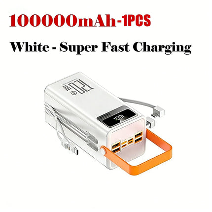 120W 150000mAh Fast Charging Power Bank Large Capacity Outdoor Mobile Power Supply External Spare Battery for Outdoor Camping