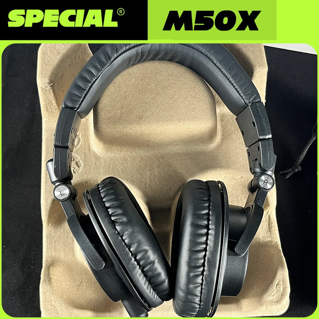 M50 M50X Corded Studio Headphones Stereo Professional DJ Headphones Over-Ear Monitor Headphones with Detachable Cable Gift