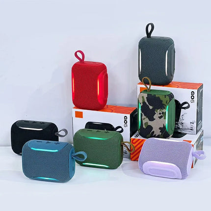Go5 Portable Bluetooth 5.4 Speakers Hi-Fi Audio IP68 Waterproof Built-in Mic TWS Double-Sided Mesh Speaker for Outdoor Party