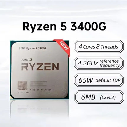 AMD Ryzen 5 3400G R5 3400G Gaming CPU Processor 3.7GHz 4-Core 8-Thread AM4 APU Radeon Graphics