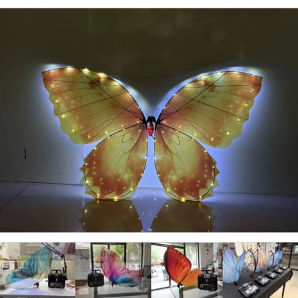 Flysky RC Butterfly Drone Bionic Flying Insect Toy with LED Light & Colorful Wings Remote Control Drone for Wedding Proposal