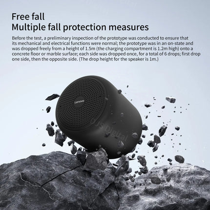 Lenovo Portable Bluetooth 5.4 Speaker, 1200mAh Battery Compact Subwoofer, IPX4 Waterproof 360° Surround Sound for Outdoor & Home