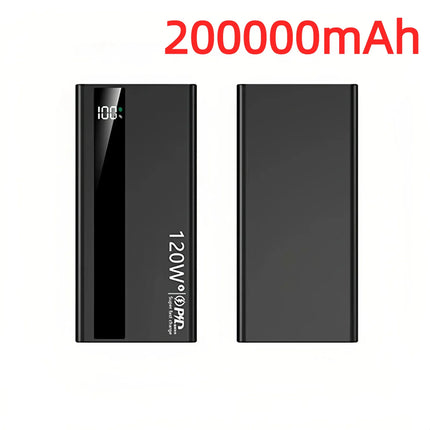 200000mAh Power Bank High Capacity 120W Super Fast Charging Portable External Battery Powerbank Universal For iPhone Huawei