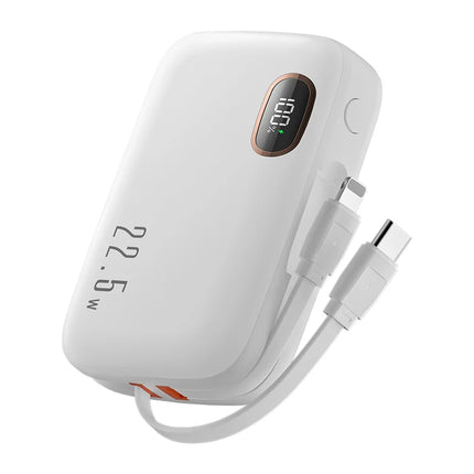 22.5W Fast Charging 10000mAh Power Bank, Dual Built-in Cable Portable Battery for New IPhone 16 Series & Android