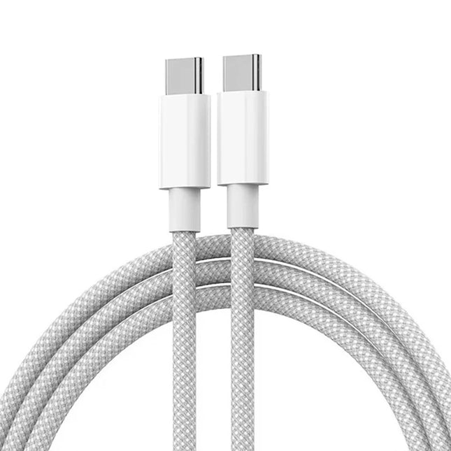 1/1.5/2m Type C to Type C Color Nylon Braided Cable 60W PD Fast Charging Cable For iPhone 15 16 Xiaomi iPad Type C Charging Cord