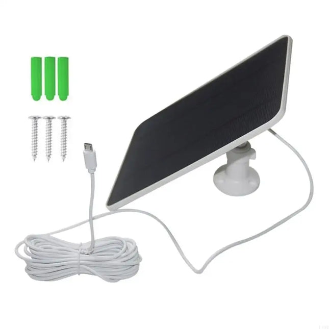 6W 5V Solar Panel For Doorbell Camera Solar Charging Board With Microed USB Interfaced And 5M Cable Outdoor Power Supply F19E
