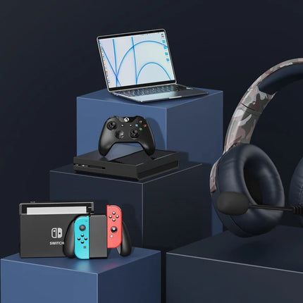 Gaming Headset with Mic for PC PS5 PS4 Xbox one Switch, Wired Gamer Headphones Over-Ear Headphones