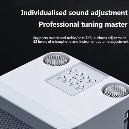 Bluetooth Karaoke Speaker With 2 Wireless Microphones AUX TF U Disk Player Portable For Party Outdoor