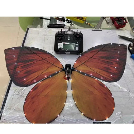 Flysky RC Butterfly Drone Bionic Flying Insect Toy with LED Light & Colorful Wings Remote Control Drone for Wedding Proposal