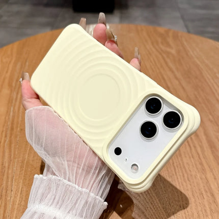 Luxury Wave Ripple Silicone For Magsafe Phone Case For iPhone 17 Air 16 15 14 13 Pro Max 17ProMax Magnetic Wireless Charge Cover