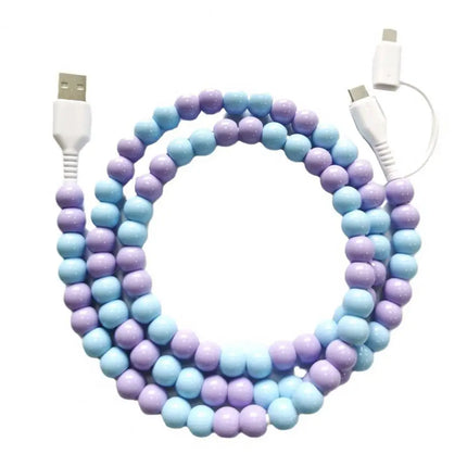 60W PD3.0 Charging Cable for IPhone Fast Data Sync Beads Phone Cable 480 Mbps USB 8-pin Charging Cable For All Phones
