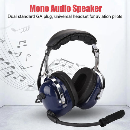 General Aviation Headset Dual Plug  Headphone 3.5mm Noise Reduction Headset for Pilots General Aviation  Headset
