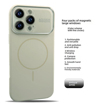 Large Window For Magsafe Phone Case For iPhone 16 15 14 17 Pro Max Acrylic Wireless Charging Shockproof Protection Phone Cover