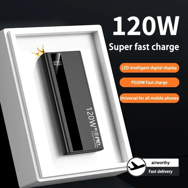 200000mAh Power Bank High Capacity 120W Super Fast Charging Portable External Battery Powerbank Universal For iPhone Huawei