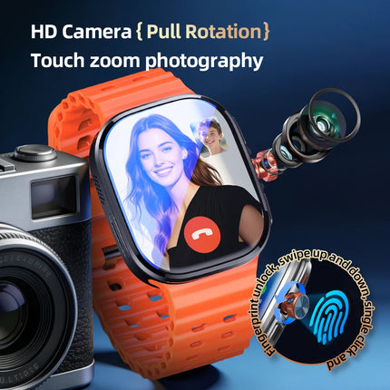 New Smartwatch 5G LTE  Android 13.0 2.29'' AMOLED Display Smart Watch With 800W Pull-out Camera Face/Fingerprint Unlock Sim Card