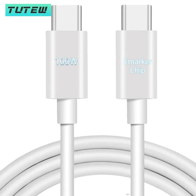 Universal100W High Speed USB to Type C Fast Charging Cable 6A Type C to Type C Charge Cord For iPhone 17 16 Huawei Samsung1m/2m
