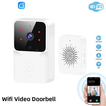 Wireless Video Doorbell Camera, WiFi Two-way Talk Doorbell with IR Night Vision, Smart Home Security Surveillance Monitor