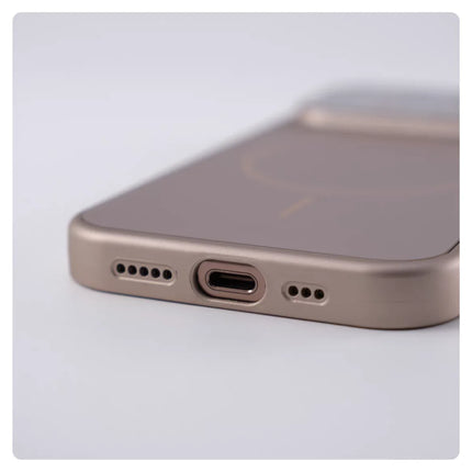 Large Window Protect For Magsafe Phone Case For iPhone 18 17 Air 16 15 14 13 Pro Max AG Nano Frosted Glass Magnetic Charge Cover