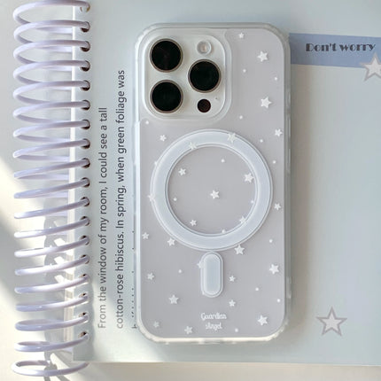 Korean Ins Creative White Star Simple Cartoon Cute For Magsafe Phone Case For iPhone 11 12 13 14 15 16 Pro Max Plus Matte Cover