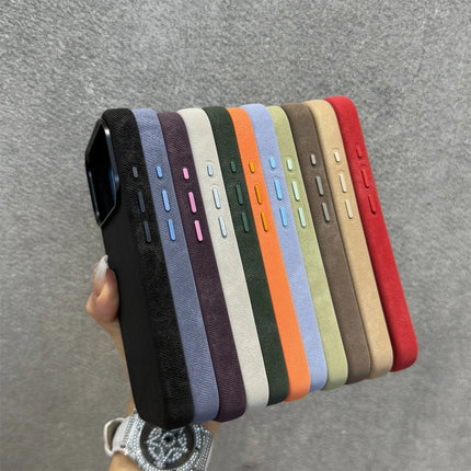 Flannel Fabric for Magsafe Phone Case for iPhone 16 17Pro Max 17 15 Pro 13 14 12 Wireless Charging Alloy Lens Bumper Cover