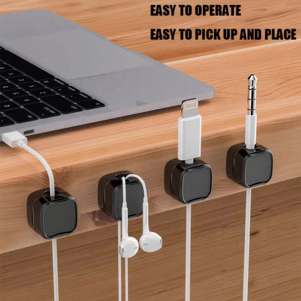 Magnetic Cable Holder Self Adhesive Cord Clip Smooth Pulling Charging Cable Keeper Wire Clip for Car/Home/Office