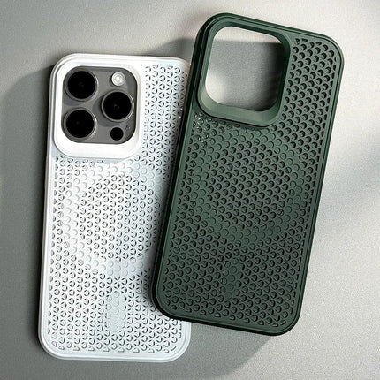 Luxury Dissipate Heat Phone Case For iPhone 11 12 13 14 15 16 Pro 17 Max Plus Air Magnetic Shockproof Bumper Cases Cover